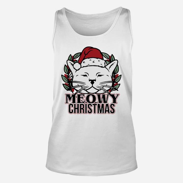 Meowy Christmas Cat Unisex Tank Top