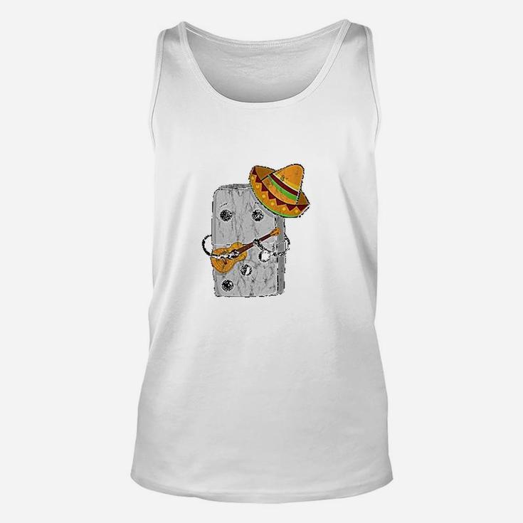 Mexican Train Dominoes Funny With Guitar And Sombrero Unisex Tank Top