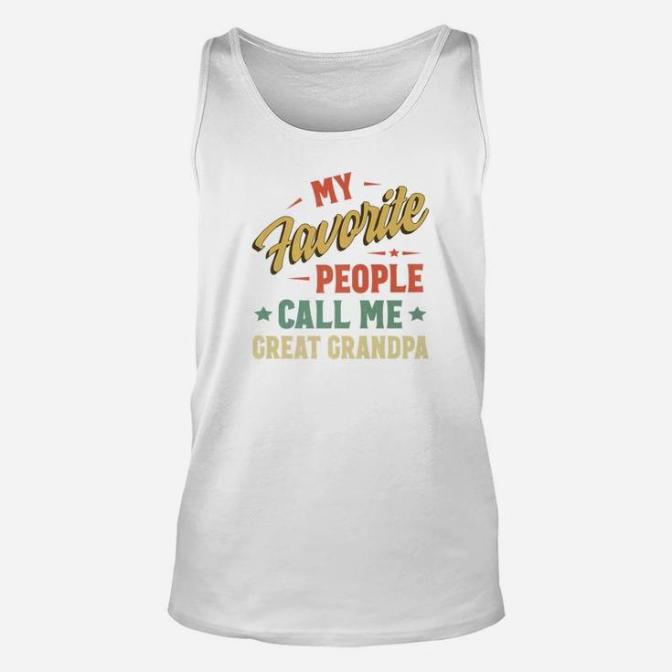 My Favorite People Call Me Great Grandpa Vintage Fathers Day Premium Unisex Tank Top