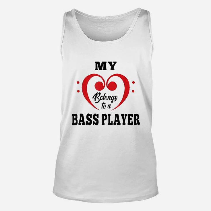 My Heart Belongs To A Bass Player Couple Gift Unisex Tank Top