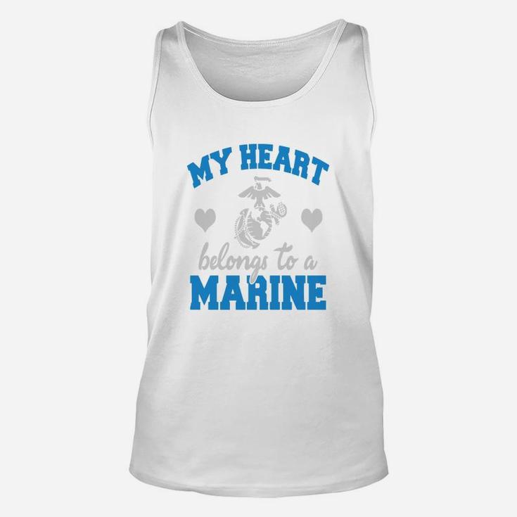 My Heart Belongs To A Marine Marine Unisex Tank Top