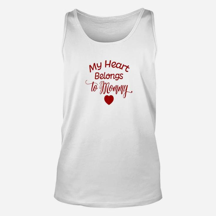 My Heart Belongs To Daddy Valentines Day Shirt Dad Kids Unisex Tank Top