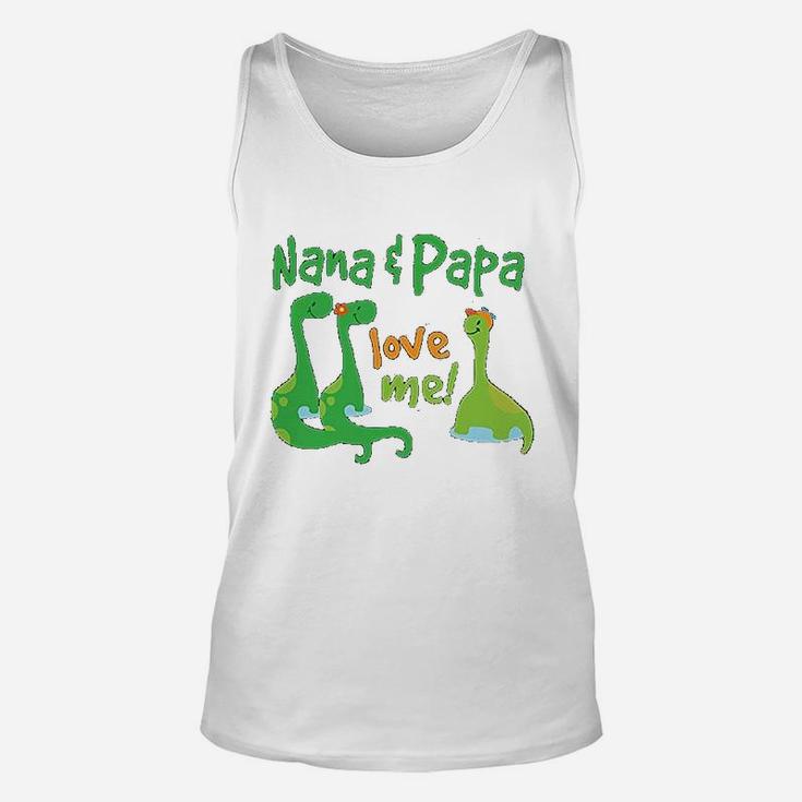 Nana Papa Love Me Grandchild Dinosaur Unisex Tank Top