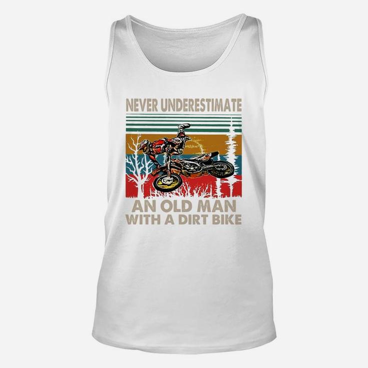 Never Underestimate An Old Man With A Dirt Bike Vintage Shirt Unisex Tank Top