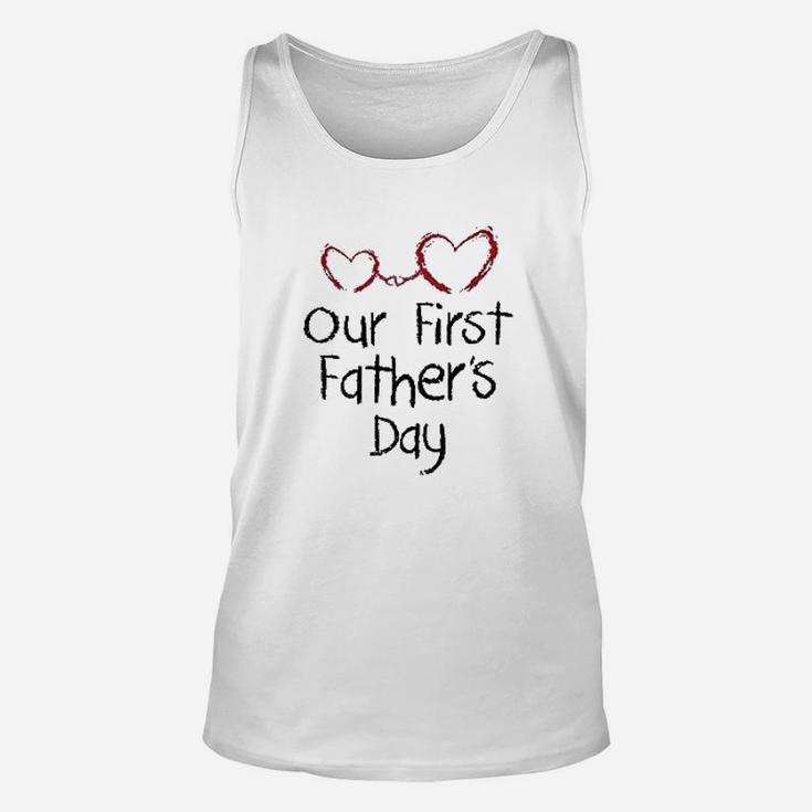 Our First Fathers Day Dad Baby Matching Set Unisex Tank Top