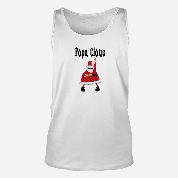 Papa Claus Funny Rocker Christmas Hipster Dad Father Unisex Tank Top