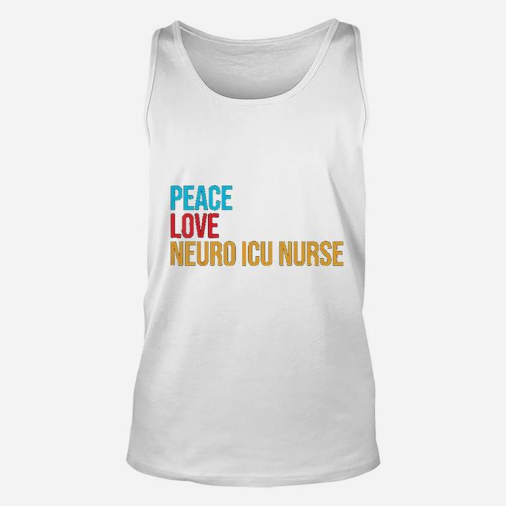 Peace Love Neuro Icu Nurse Unisex Tank Top