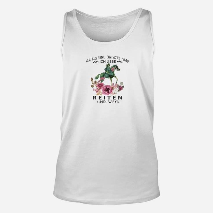 Pferdeliebhaber Unisex TankTop Einfache Frau - Liebe zu Pferden & Wein