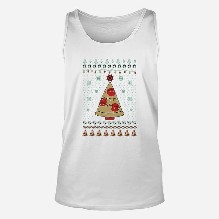 Pizza Ugly Christmas Xmas Pizza Tree Unisex Tank Top