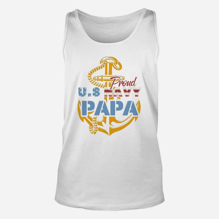 Proud Us Navy Papa Shirt, dad birthday gifts Unisex Tank Top