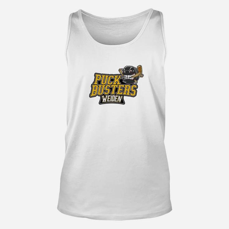 Puck Busters Weiden Themen-Unisex TankTop in Weiß, Eishockey-Fanbekleidung