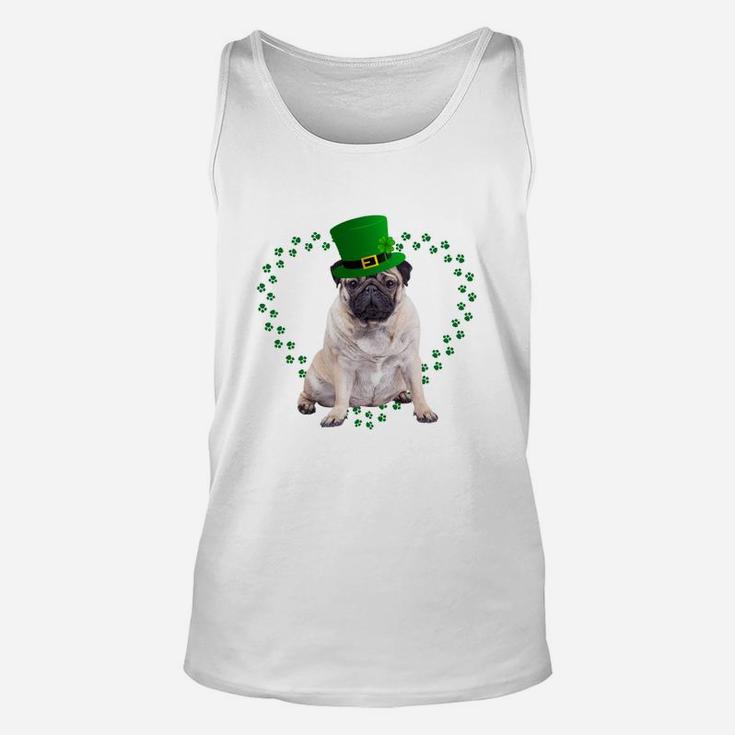 Pug Heart Paw Leprechaun Hat Irish St Patricks Day Gift For Dog Lovers Unisex Tank Top