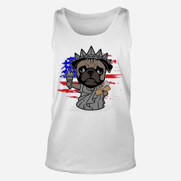 Pug Statue Of Liberty Memorial Day 4th Of July Unisex Tank Top
