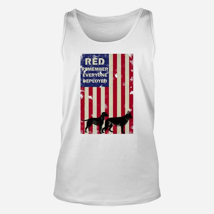 Red Friday Military Dogs Patriotic Gift Idea Unisex Tank Top