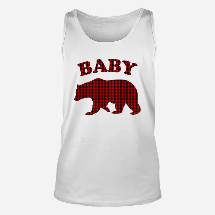 Red Plaid Baby Bear Buffalo Family Pajama Unisex Tank Top