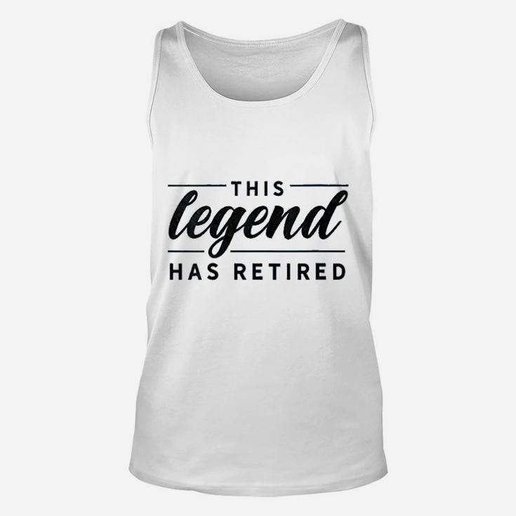 Retirement Coworker Gift Funny This Legend Has Retired Unisex Tank Top