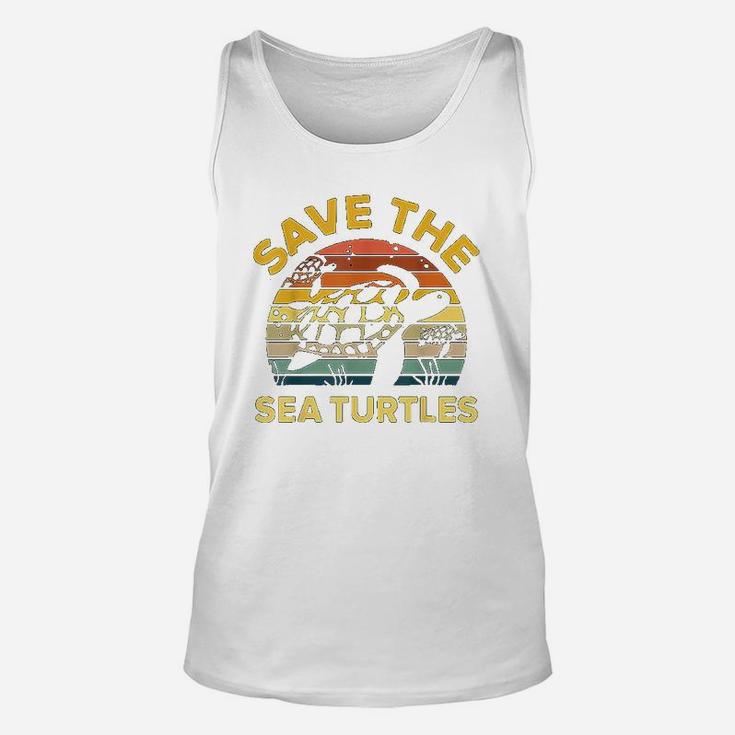 Save Sea Turtle Lover Vintage Skip A Straw Ocean Gift Unisex Tank Top