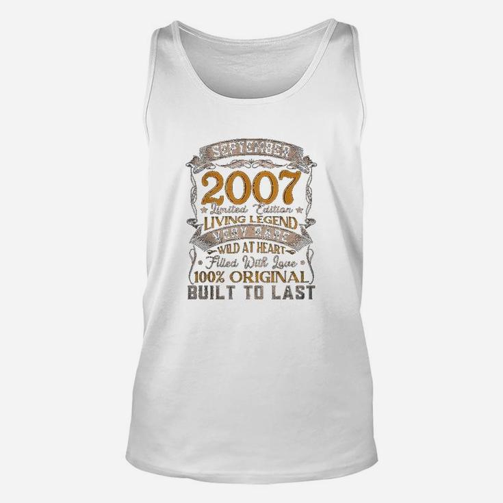 September 2007 Vintage 15th Birthday Classic 15 Years Old  Unisex Tank Top