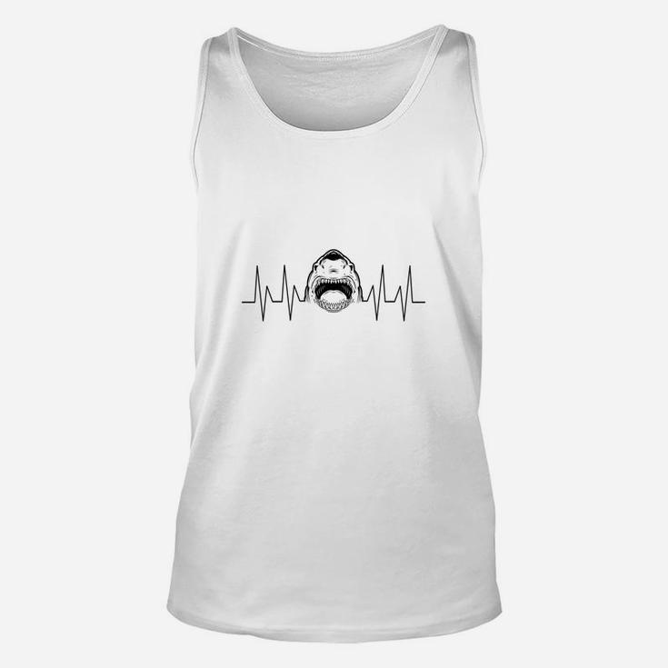Shark Heart Beat, Shark Family, Nature Lover Unisex Tank Top