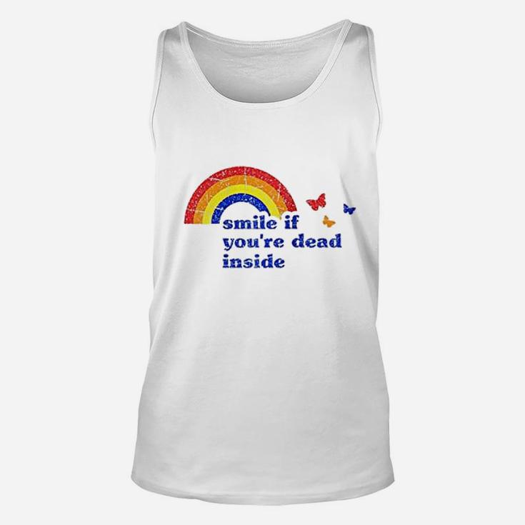 Smile If Yo A're Dead Inside Rainbow Vintage Dark Humor Unisex Tank Top