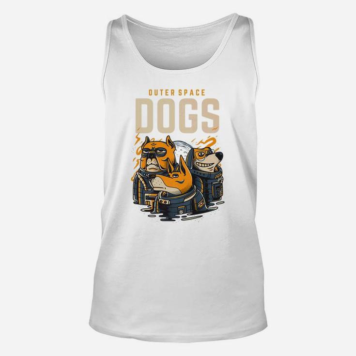 Space Dogs Outer Space Astronaut Puppy Scifi Inspired Gift Unisex Tank Top