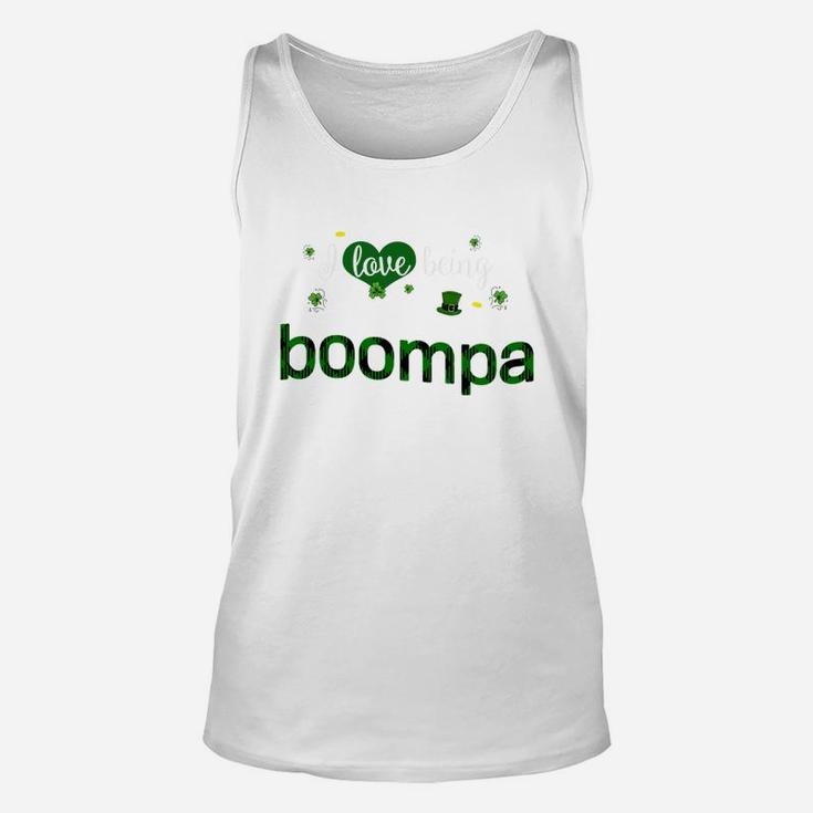 St Patricks Day Cute Shamrock I Love Being Boompa Heart Family Gifts Unisex Tank Top