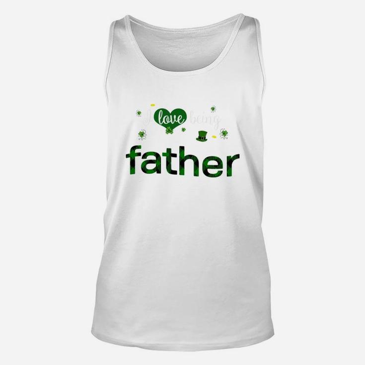 St Patricks Day Cute Shamrock I Love Being Father Heart Family Gifts Unisex Tank Top