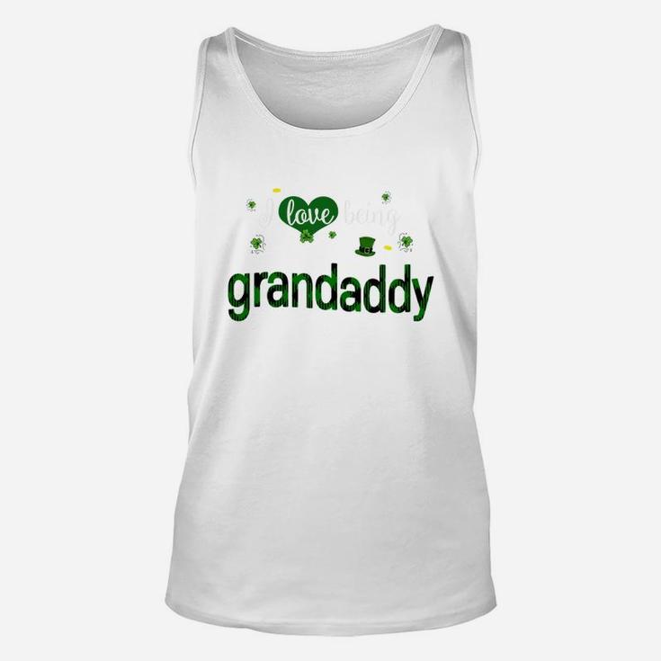 St Patricks Day Cute Shamrock I Love Being Grandaddy Heart Family Gifts Unisex Tank Top