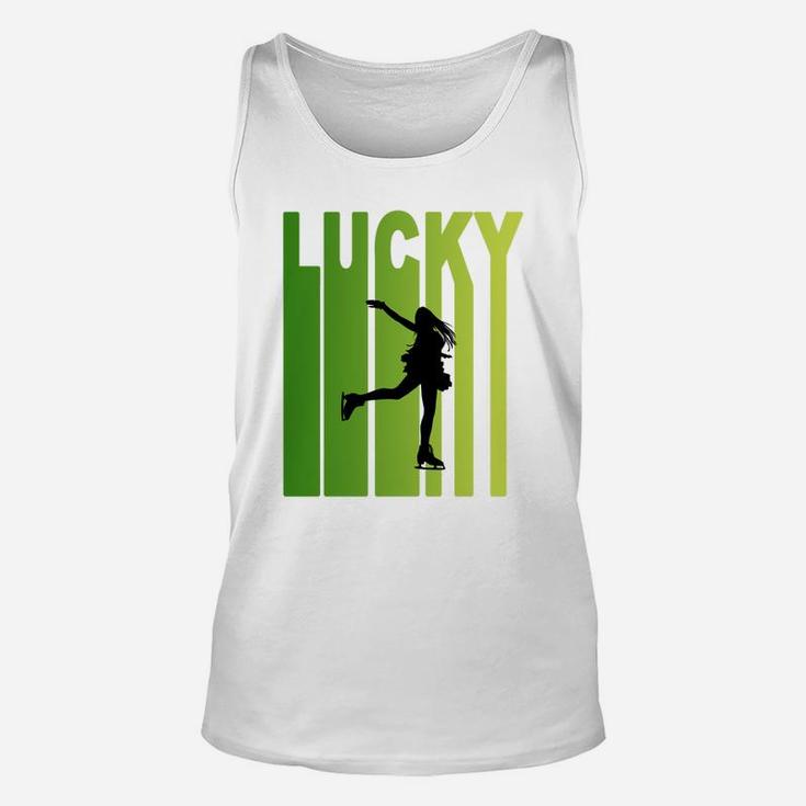 St Patricks Day Lucky Ice Skating Funny Sport Lovers Gift Unisex Tank Top