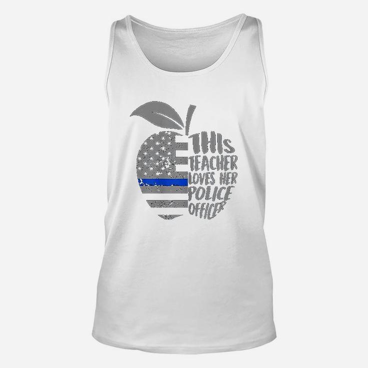 This Teacher Loves Her Police Officer Funny Wife Saying Unisex Tank Top