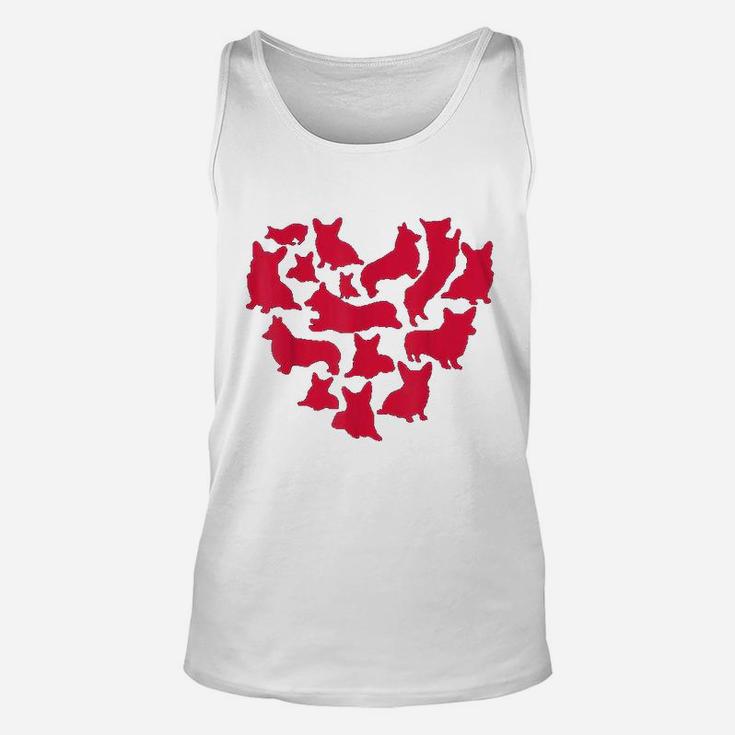 Valentines Day Corgi Heart Funny Corgi Dog Unisex Tank Top