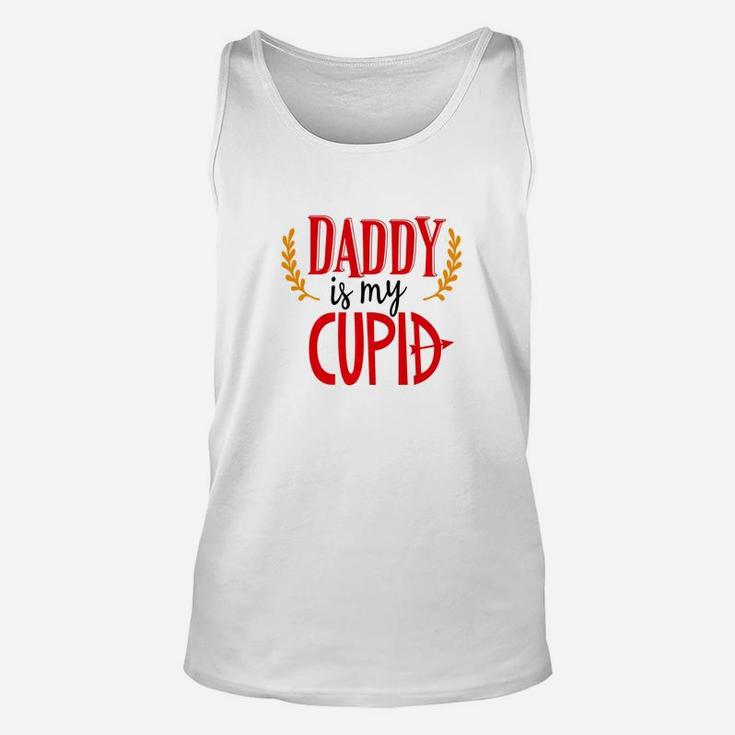 Valentines Day Shirt Daddy Is My Cupid Cute Kids Unisex Tank Top
