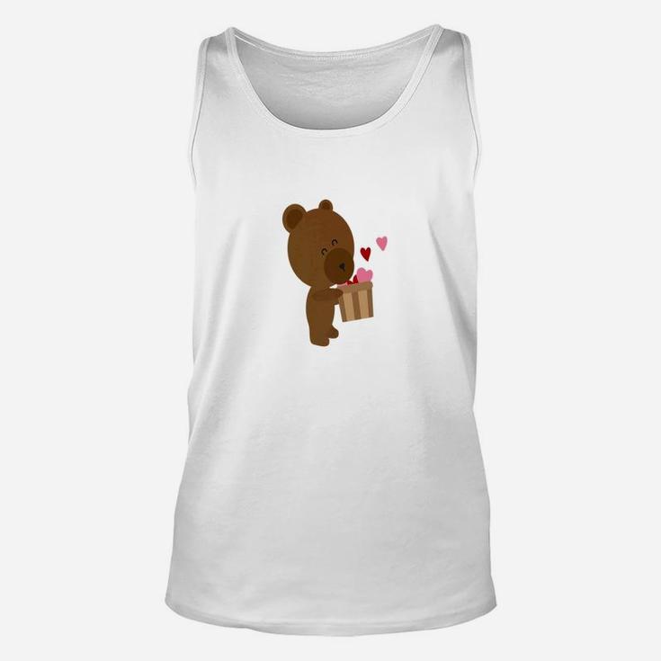 Valentines Day Teddy Bear Love Girlfriend Hearts Gift Unisex Tank Top