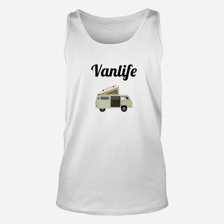 Vanlife Motiv Camper Unisex TankTop Unisex, Weiß für Reisefans