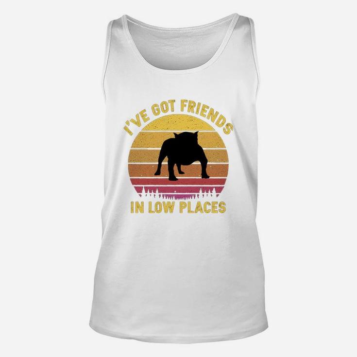Vintage American Bully I Have Got Friends In Low Places Dog Lovers Unisex Tank Top