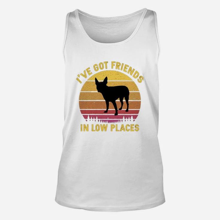 Vintage Boston Terrier I Have Got Friends In Low Places Dog Lovers Unisex Tank Top