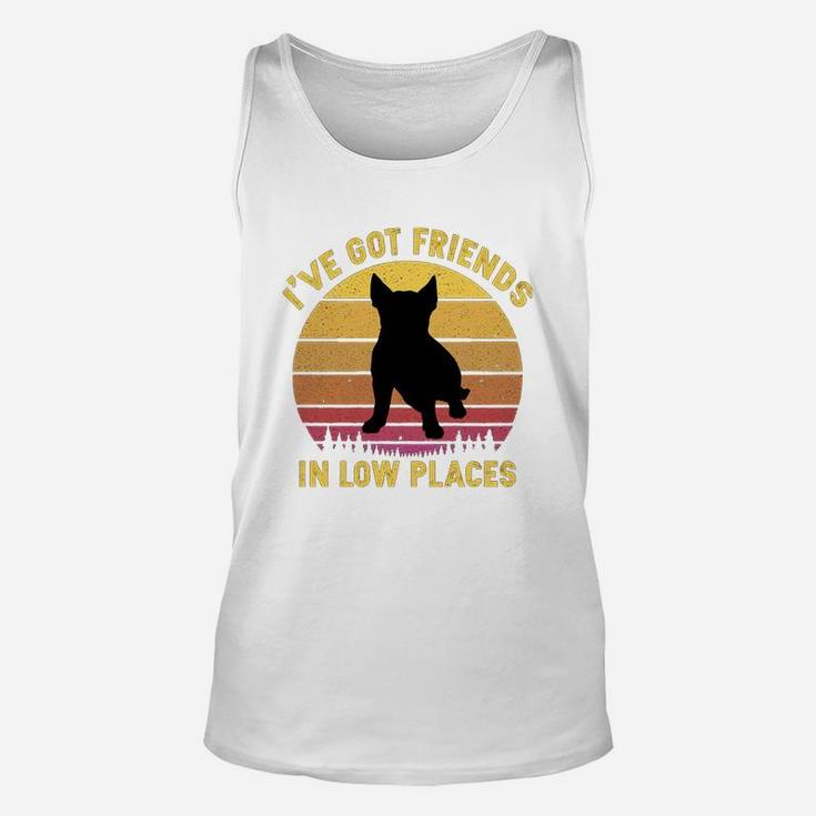 Vintage Bull Terrier I Have Got Friends In Low Places Dog Lovers Unisex Tank Top