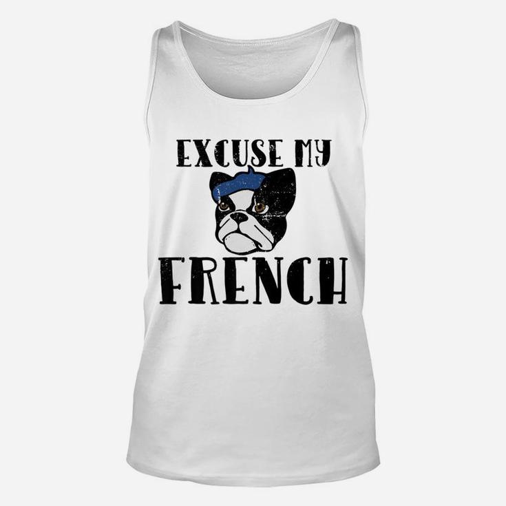 Vintage Excuse My French Bulldog Funny French Unisex Tank Top