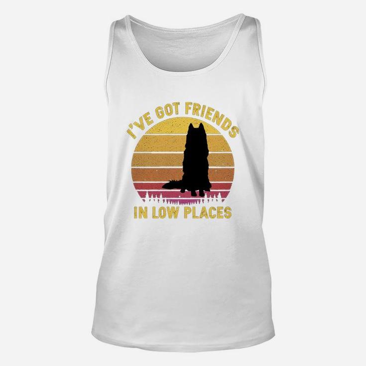 Vintage Husky I Have Got Friends In Low Places Dog Lovers Unisex Tank Top