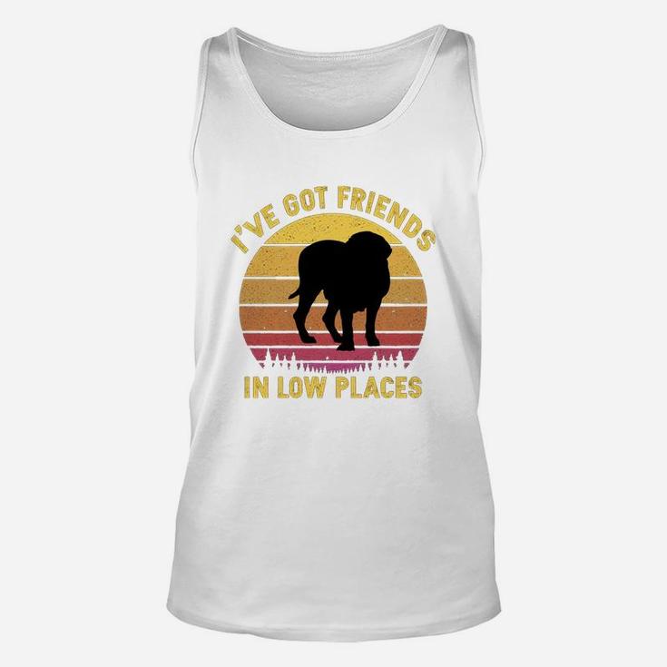 Vintage Mastiff I Have Got Friends In Low Places Dog Lovers Unisex Tank Top