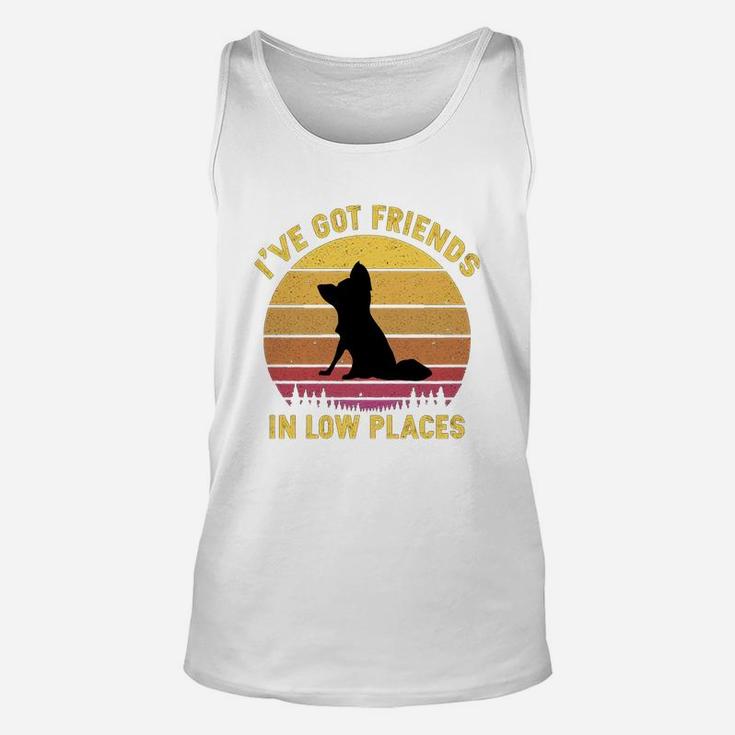 Vintage Papillon I Have Got Friends In Low Places Dog Lovers Unisex Tank Top