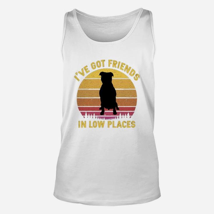 Vintage Pitbull I Have Got Friends In Low Places Dog Lovers Unisex Tank Top