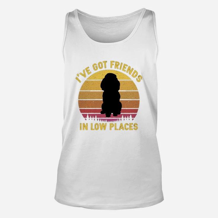 Vintage Poodle I Have Got Friends In Low Places Dog Lovers Unisex Tank Top