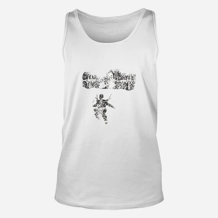 Vintage Retro Distressed Heartbeat Skydiving Skydive Gift Unisex Tank Top