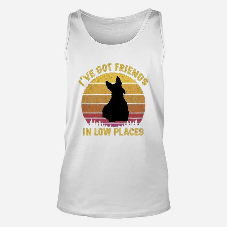 Vintage Scottish Terrier I Have Got Friends In Low Places Dog Lovers Unisex Tank Top