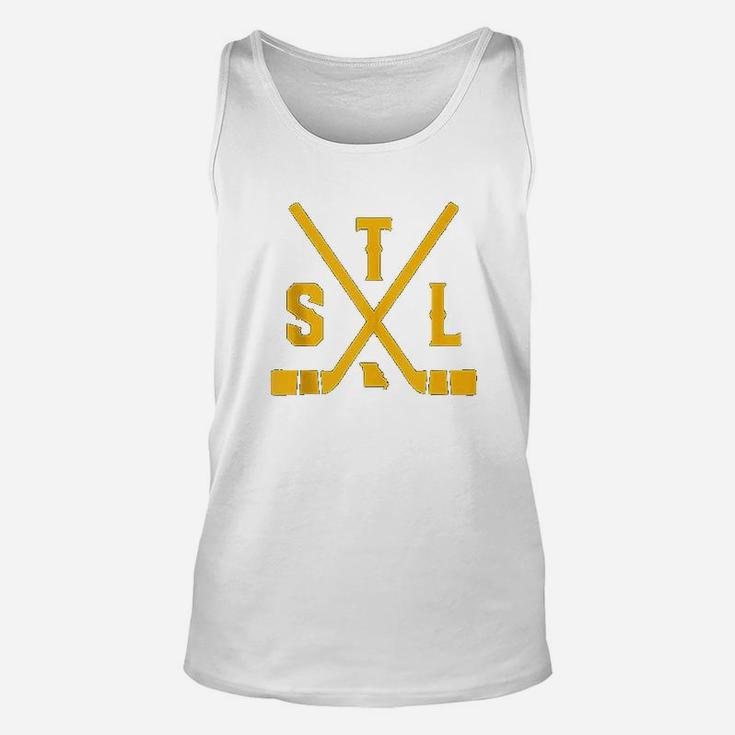 Vintage St Louis Ice Hockey Sticks State Outline Unisex Tank Top