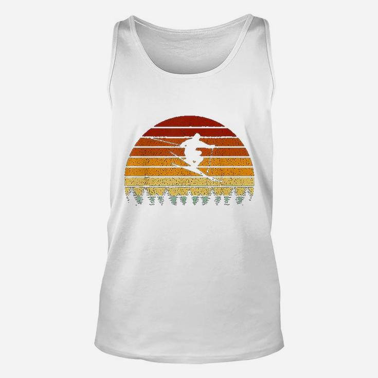 Vintage Sunset Skiing Gift For Skiers Unisex Tank Top