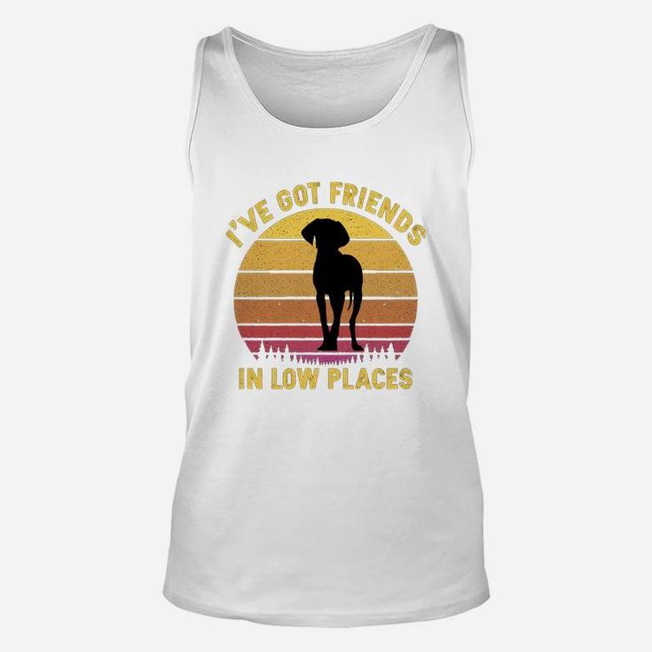 Vintage Weimaraner I Have Got Friends In Low Places Dog Lovers Unisex Tank Top