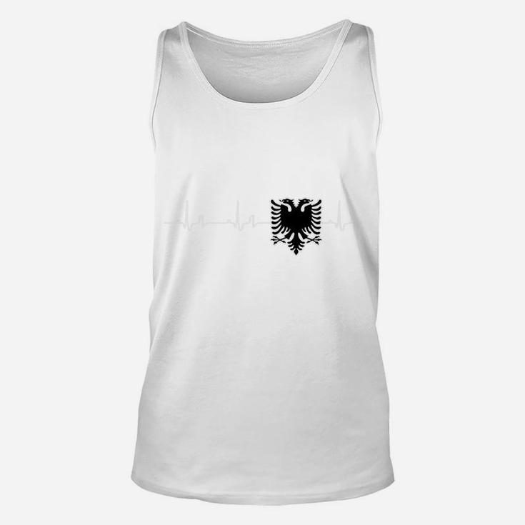 Weißes Herren Unisex TankTop mit Schwarzem Adler-Design, Modisches Tee