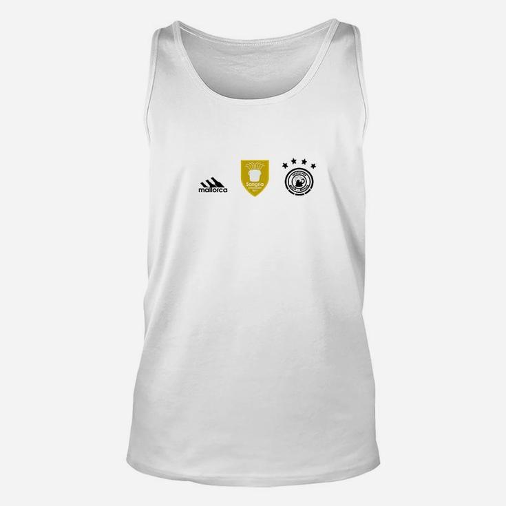 Weißes Herren Unisex TankTop mit Wappen & Ikonen-Design, Minimalistisch